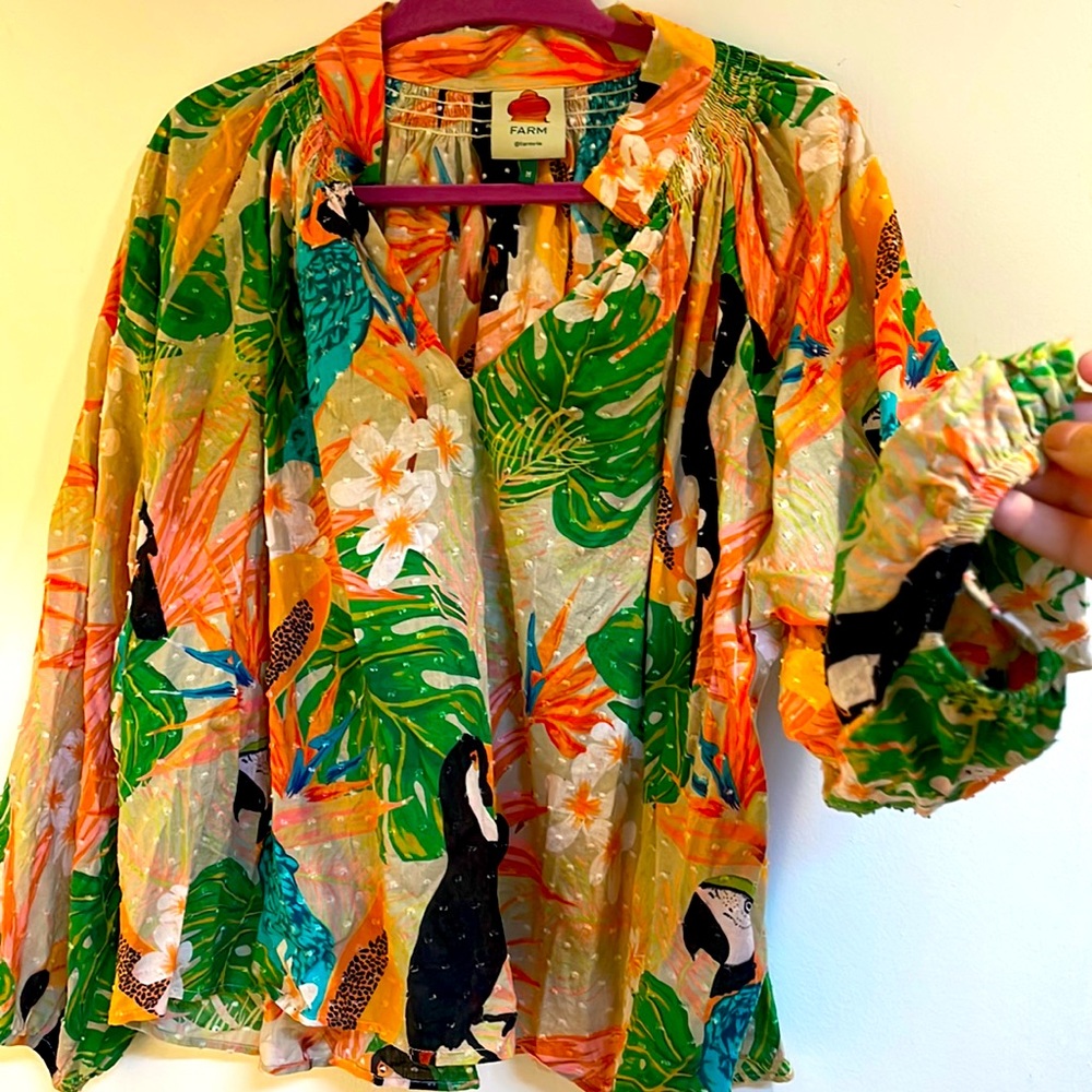 Toucan tropical gorgeous Farm Blouse💓